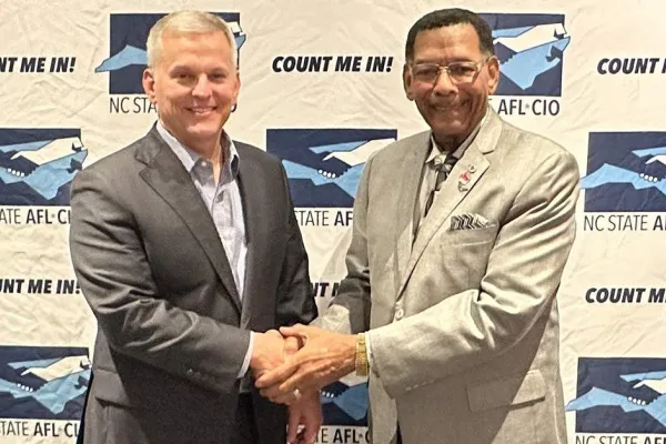 CWA President Cummings with N.C. Governor Josh Stein